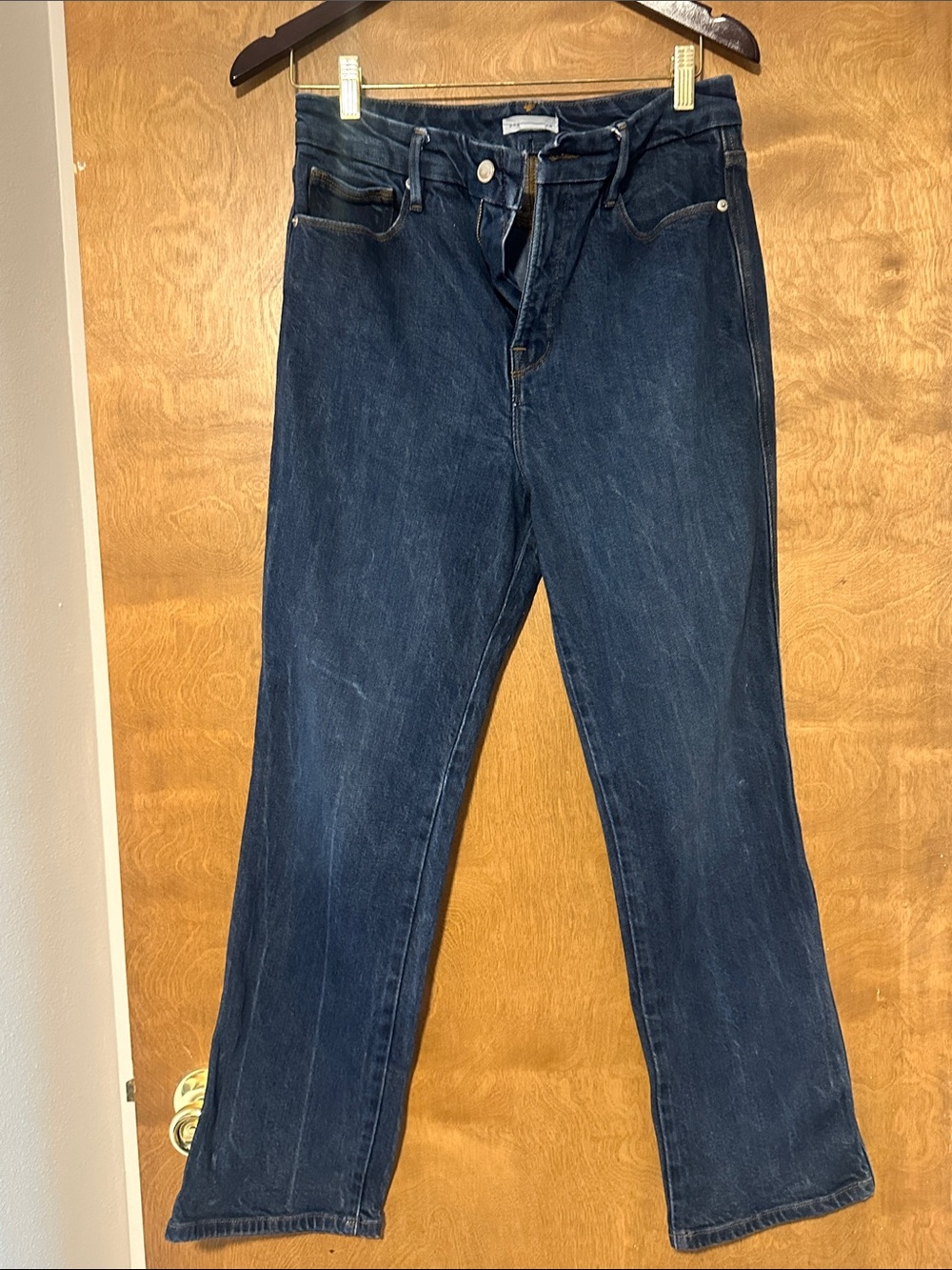 Good American Dark Blue Straight-Leg Jeans